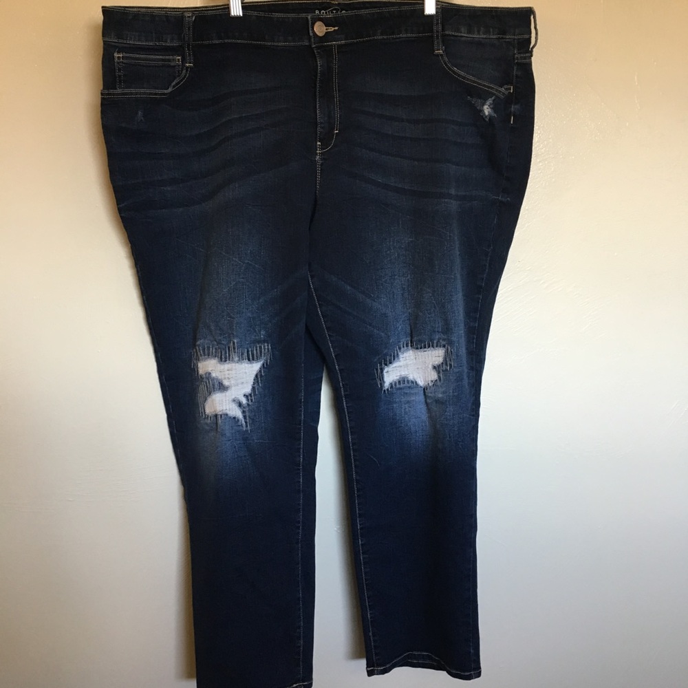 Boutique Boyfriend Style Distressed Jeans Size 24W